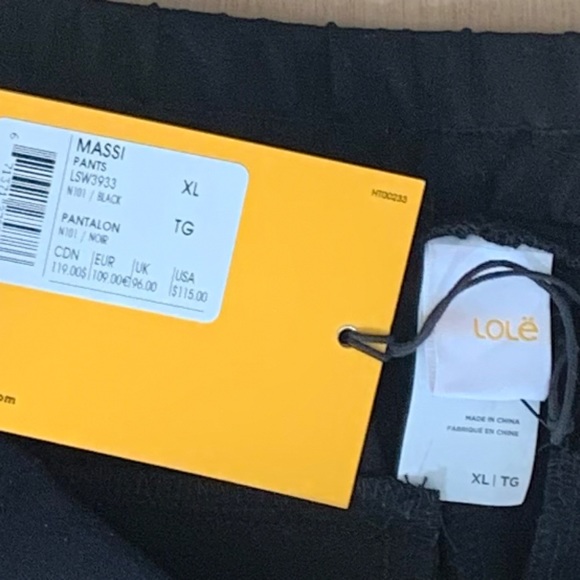 NWT SIZE XL LOLE MASSI ANKLE PANTS TROUSERS BLACK ATHLEISURE TRACK PANTS - Picture 7 of 9